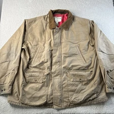Orvis Heritage Field Coat Men's XXL Corduroy Hunting Chore Jacket Distress Khaki