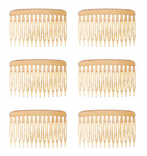 6 Pcs 14 Teeth Hair Side Comb Twist French Vintage 7x5 cm Light Brown  Style