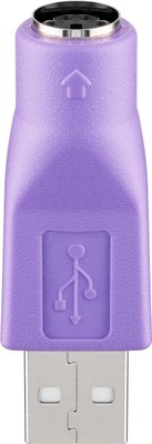 Goobay 68918 USB-Adapter, Violett - USB-Stecker (Typ A) > Mini-DIN 6-Buchse (PS/