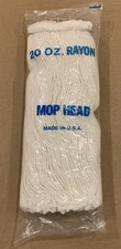 20 oz Commercial Rayon Wet Mop Head Screw On Bolt On - White - New