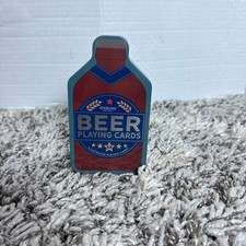 NEW Beer Playing Cards Gift 54 Illustrated Deck Bell & Curfew Bottle Shaped Tin