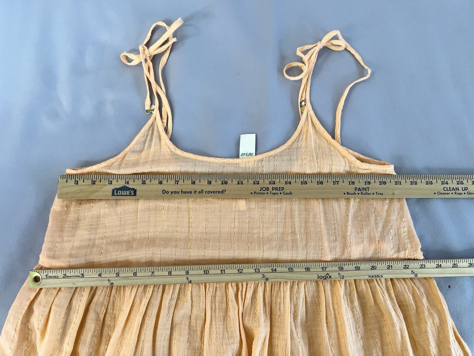 Aerie Dress Mango Hour Coverup XL Sundress Orange  Gold Metallic Gauze Fairy New thumbnail 5