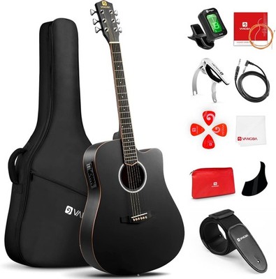 Elektroakustische Gitarre Vangoa 41 Zoll Cutaway 4-Band EQ