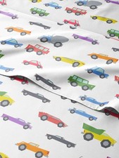 Kids Queen Size Car Bed Sheets - 4 Piece Cars Sheet Set - Cartoon Truck Bedd...