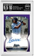 2023 Bowman Xavier Isaac #CPA-XI Chrome Prospect Auto Purple Ref Arena Club 9.5