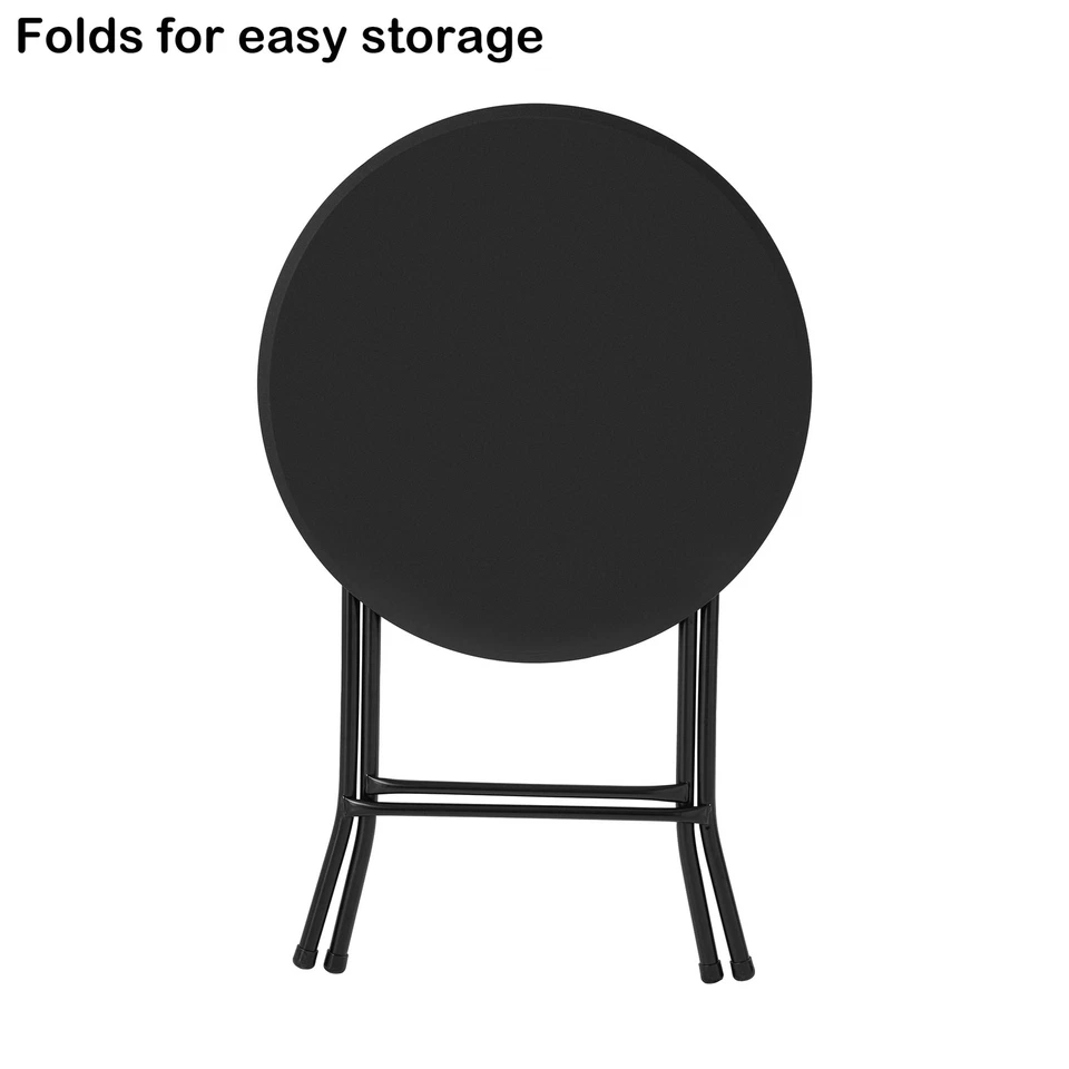Mainstays 24 inch Round Folding Bistro Table, Black,Folding, Multifunction - Image 4 of 4