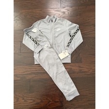 Nike Kids Grey Heathered Tracksuit 2-Piece Set Jacket and Joggers Size7 L 6-7YRS
