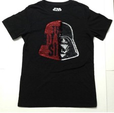 Star Wars Large Kids Flippable Sequin Darth Vader Shirt Black Lucasfilms