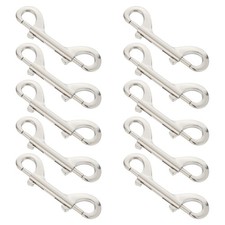 10Pcs Heavy Duty Zinc Alloy Double Ended Dog Leash Snap Clips Silver