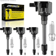 Set of 4 Ignition Coils Pack UF781 3052059B013 4 PCS Iridium Spark Plugs Co...