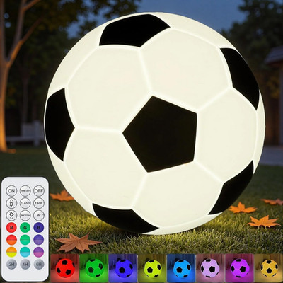 Solar LED Soccer Light - IP65 Waterproof RGB Color Changing Orb Lamp, Perfect fo