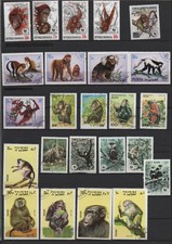 SINGES lot de timbres Neufs et oblitérés
