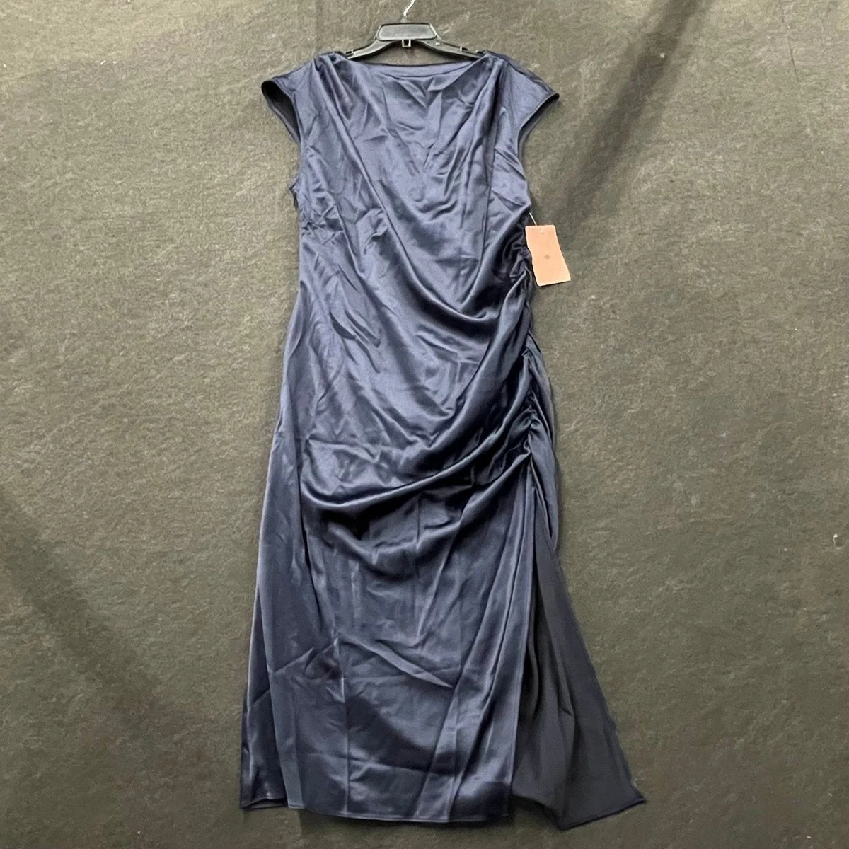 tweed dress midi Suzannah London | Lucy Fit & Flare Dress in Metallic Navy Tweed | Formal Dresses