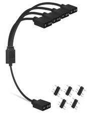 5V 3Pin ARGB Splitter Cable 1 Female to 4 Female 3 Pins Extension Connector Cord