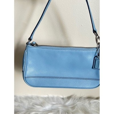 Coach Vintage Hamptons Light Blue Leather Hobo Bag Excellent