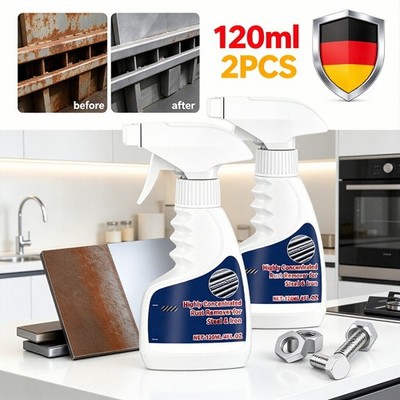2 Stk Heavy-duty Metal Rust Remover, Rostentferner Metall, Rostlöser Spray 120ml