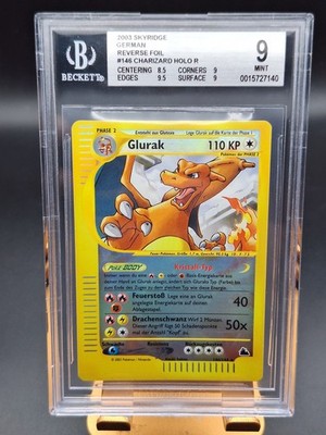 Beckett 9 | Charizard HOLO R | 2003 Pokemon Skyridge German Reverse Foil DE