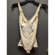 Vintage Slimlook 36D M/L Nude Bodysuit Girdle 1960s Shapewear One Piece GLAMOUR