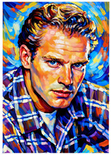 CHARLTON HESTON * Fun Novelty * CELEBRITY * Illustrated Art Card * ATC ACEO