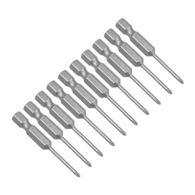 10 Stück 1/4 Zoll Sechskantstange 50 mm lang Kreuzschlitz 2PH1 magnetisch S2 Schraubendreher Bohrer