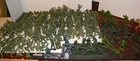 Vintage Lot of 277 Green Army Men Toy Soldiers - Some Marked Tim-Mee, Marx, Made