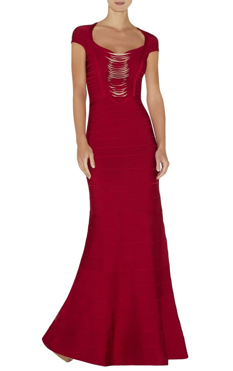 herve leger red fringe dress Herve Leger Fringed Textured Chenille Midi Dress In Crimson - 70% Off