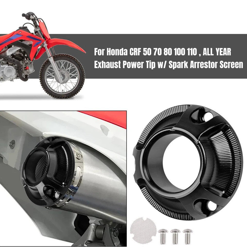 PARA HONDA CRF100F CRF 110F SILENCIADOR ESCAPE POTENCIA PUNTA CON PANTALLA ANTICHISPAS EE. UU. Foto 3 de 4