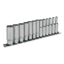 Image of Sealey AK2692 Socket Set 13pc 1/4"Sq Drive 6pt Deep WallDrive® Metric