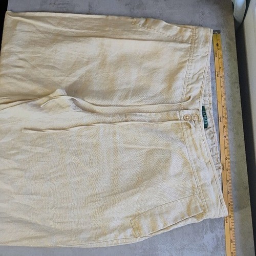 Lauren Ralph Lauren reines Leinen Hose weites Bein beige Lagenlook Beachy Gr. 14W - Bild 12 von 13