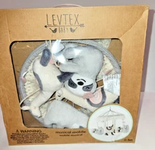 Levtex Baby Rotating Musical Little Feather Mobile Sloths Llamas NEW in Orig Box