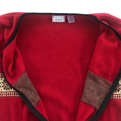 Premier International Nordic Soft Fleece Cardigan Large Full Zip Maroon Winter - Picture 7 of 10