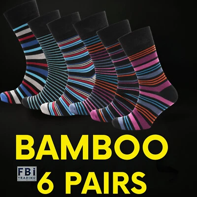 BAMBOO THREAD Mens Bamboo Socks Comfort Soft Top Anti Bacterial 6-11 Cool Feet Holiday