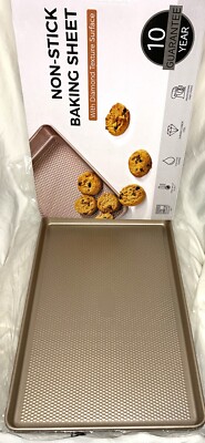 2 Pack HONGBAKE Half Cookie Non - Stick Baking Sheet Set Diamond Texture