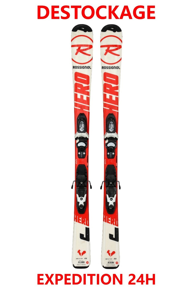 Ski Enfant Rossignol HERO 110 Cm + Fixations - Occasion, Piste Loisir