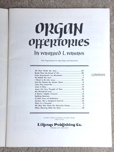 Organ Offertories Book 1 Hymn Gospel Song Transcriptions Pipe Organ Winans - Picture 4 of 5