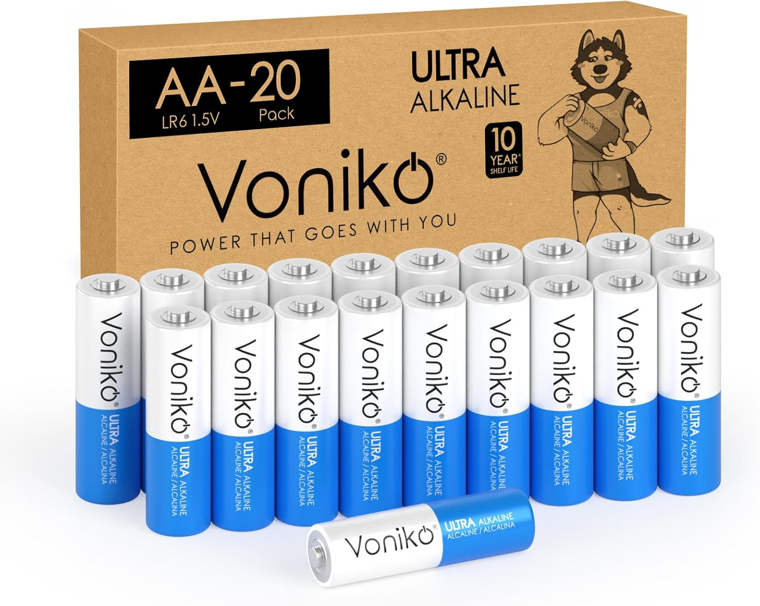 AA Batteries 20 Pack - Alkaline Double a Battery - Ultra Long-Lasting, Leakproof-image