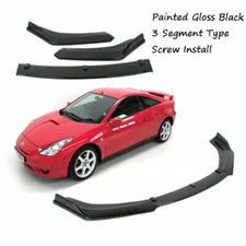 Add-on Universal Black Front Bumper Lip Spoiler Fit For Toyota Celica 2000-2005