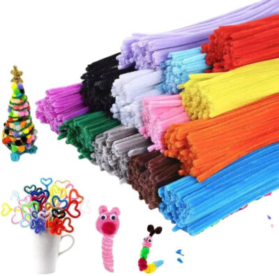 200Skt Pfeifenputzer Bunt Zum Basteln 30cm Pfeifenreiniger Biegeplüsch Bast