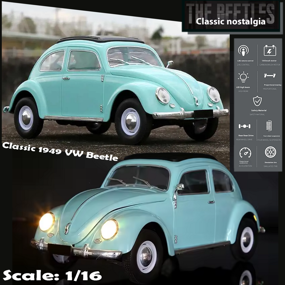 Proportional Control RC Bug Car Retro VW Beetle On Road Model  
