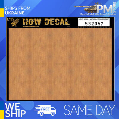 HGW 532057 1/32 Decal Light wood Transparent NO GRID