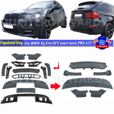 UNPAINTED MP Front Splitter+Rear Diffuser Bodykits For BMW X5 E70 SUV 2007-2010