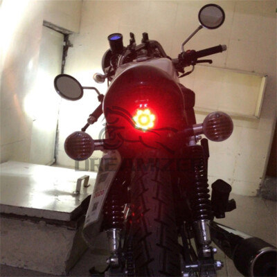 Universale LED Fanale Posteriore Old School 2 Nero Retro Bobber Luce Di - Foto 5