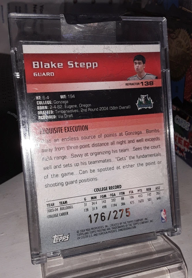 Blake Stepp 2003-04 Topps Pristine Refractors 176/275 Timberwolves - Image 2 of 3