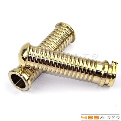 2X Handle Bar Risers Brass Ribbed Hand Grips 1'' Bar For Harley Sportster XL 883