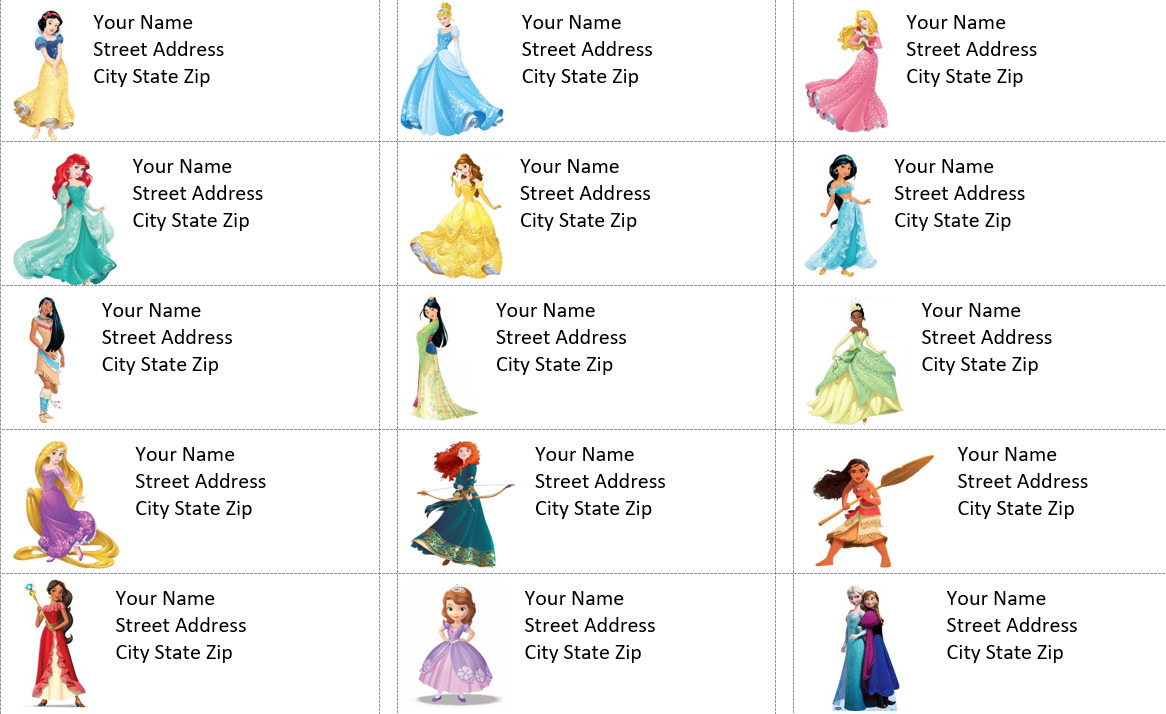 all disney princesses and princes names