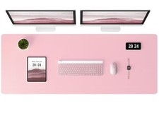 Leather Desk Pad Protector - Large Mouse Pad Office Desk Mat Non-Slip PU Leat...