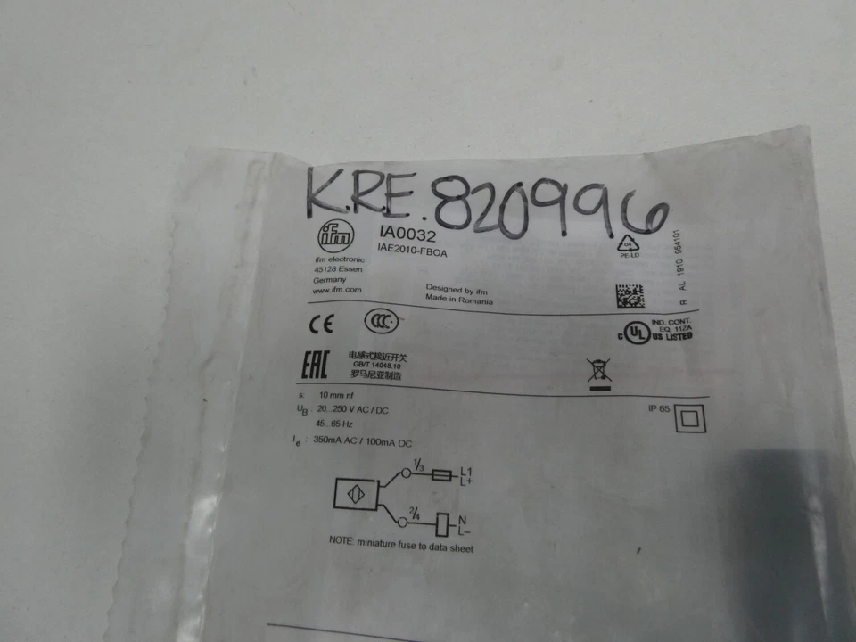 Ifm Efector IA0032 Proximity Sensor 20-250v-ac/dc - Image 4 of 4