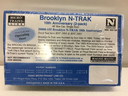 N Scale Micro Trains MTL Special Run 03-100 Brooklyn N-TRAK 2-Pack - Picture 3 of 3
