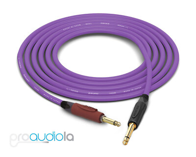 Canare Quad L-4E6S Instrument Cable | Silent 1/4'' TS to 1/4'' TS | Purple 35 Ft