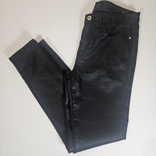 Tommy Hilfiger Leather Pants Womens Size 32 Greenwich Skinny Gothic Slim Faux 